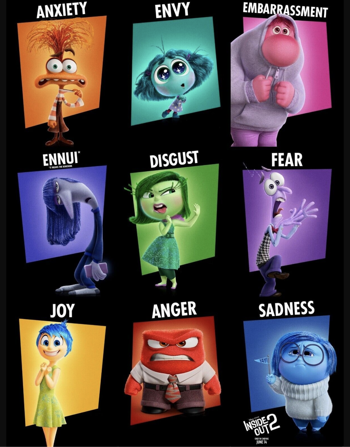 inside out 2 emotions characters